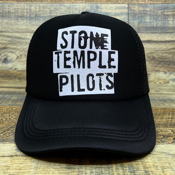 Other - Stone Temple Pilots Mens Trucker Hat Black Snapback 90s Rock Band Baseball Cap